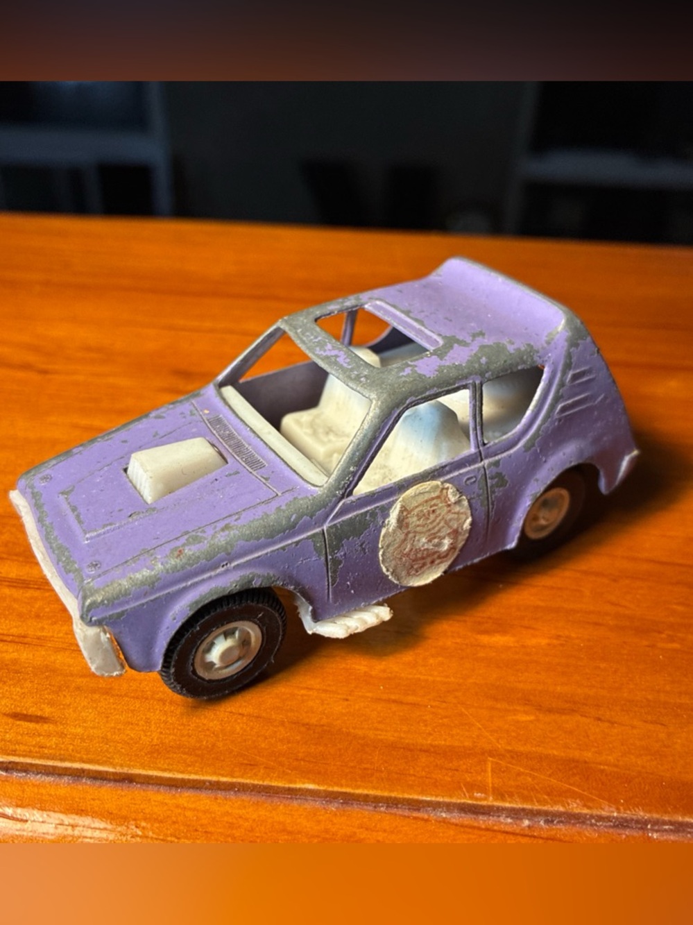 Vintage TootsieToy Purple AMC Gremlin w Hitch & Decals 1970’s